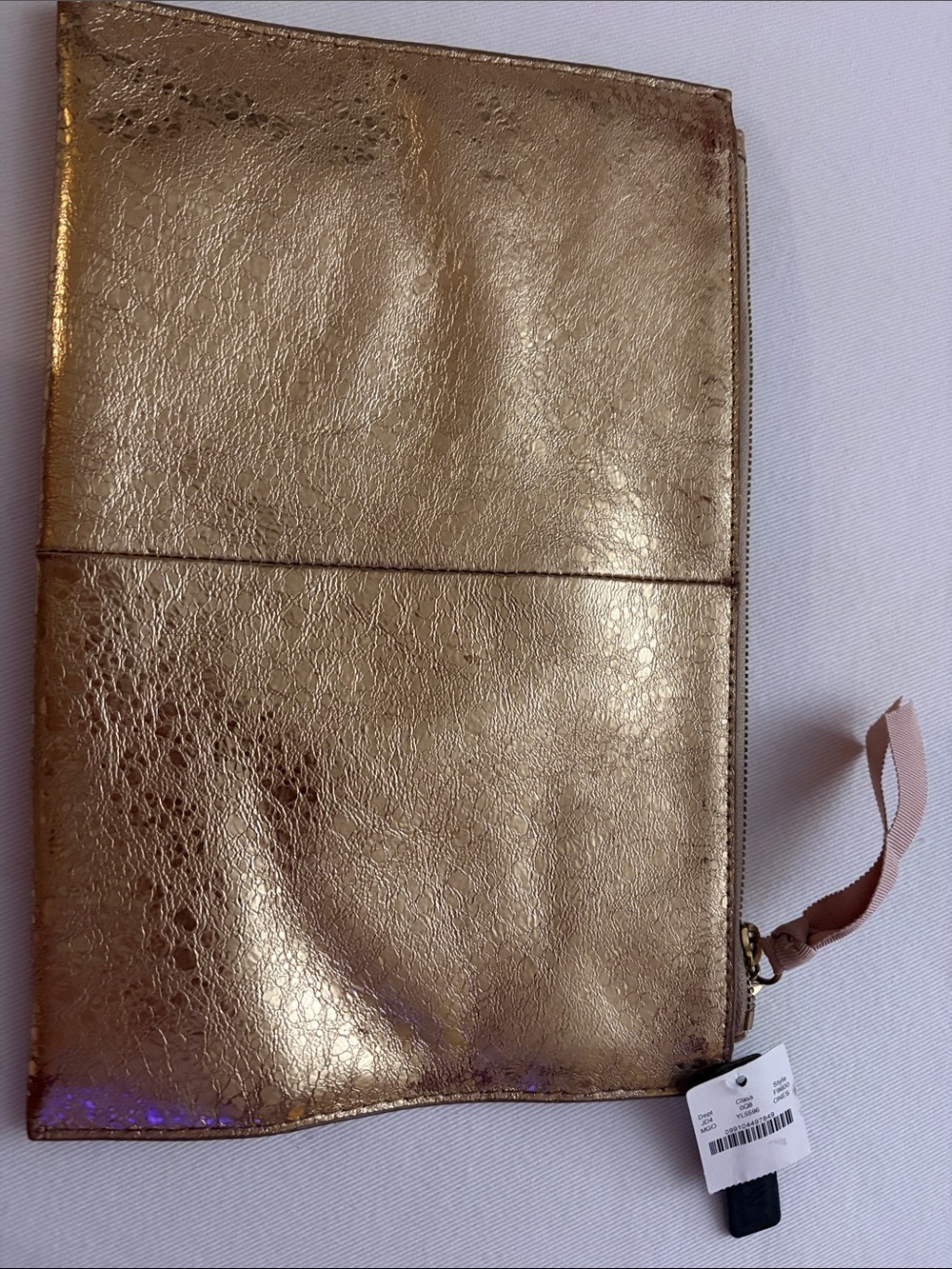 J. Crew Metallic Rose Gold Zip Clutch - Picture 3 of 4
